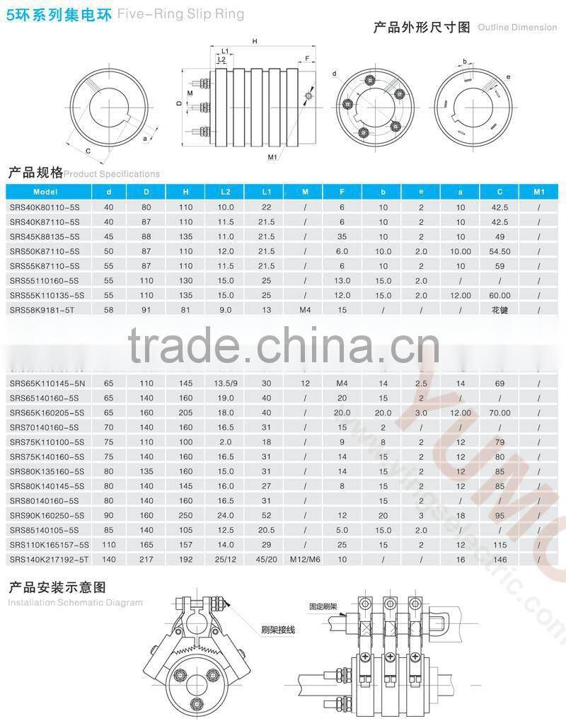 90X50X110-5 Factory price electrical manufacturers carbon brushes Customized Collector alternator slip ring