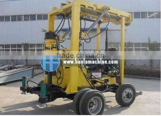 Super machine in Africa!!! deep water well drilling rigs with wheel chassis device
