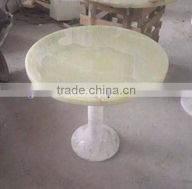 A GRADE LIGHT GREEN ONYX TABLE TOPS COLLECTION