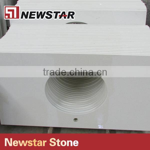 cheap kitchen and bathroom white quartz countertop