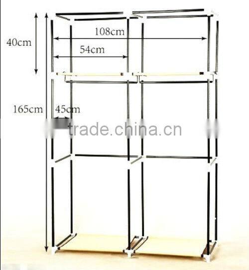 Single Canvas effect Wardrobe Clothes Rail Storage in Navy