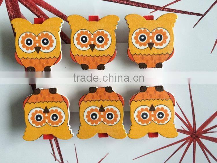 wooden decoration wooden pegs,decoration clips owls pegs gifts