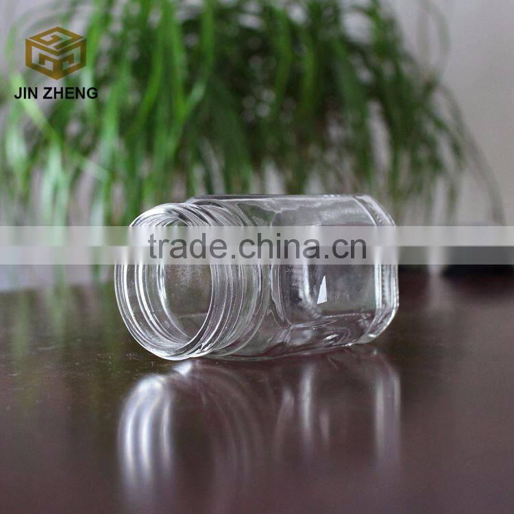 380 ml 13.5oz factory standard manufacture CBRL eight square octangon honey glass jar with color coating cap