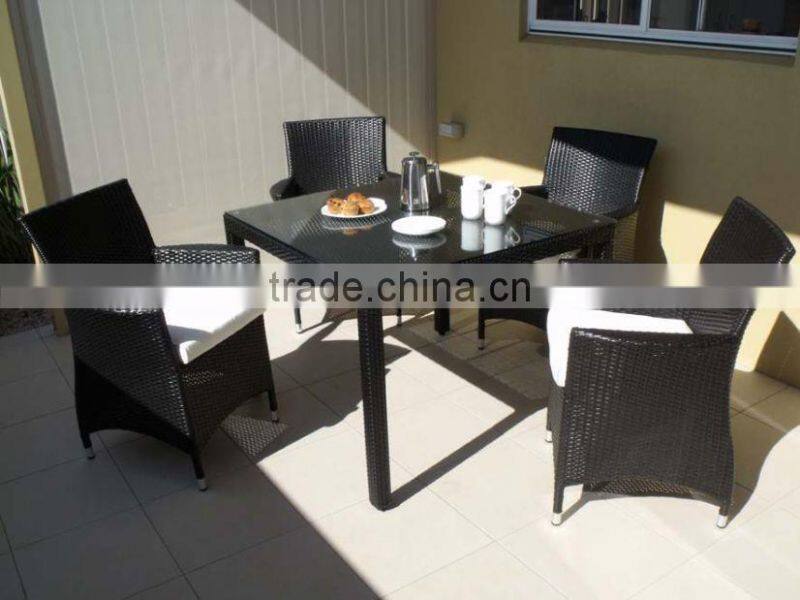 2017 Sigma UV resistant all weather plastic rattan indoor dining table new model