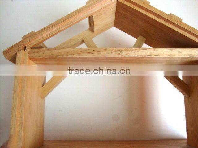 Made in China Christmas unfinished homemade cheap outdoor Antique wood nativity scene craft