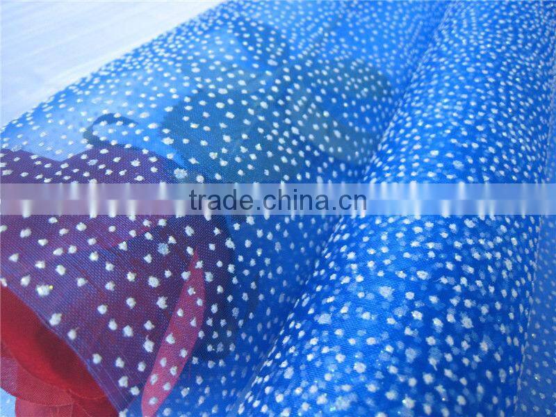 With white dot multicolor organza fabric for flower wrapping