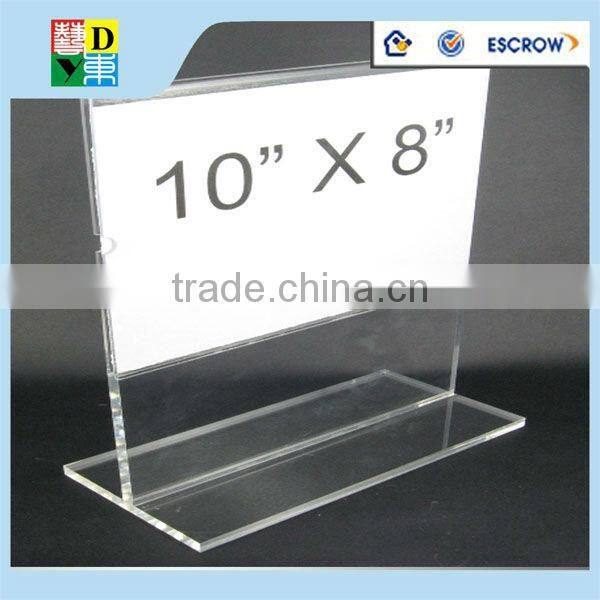 2015 hot sale newest acrylic table menu holder/custom design acrylictable tent with high quality China manufacturer low price