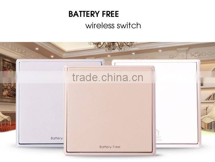 Square Round Battery free self-powered wireless control wall switch