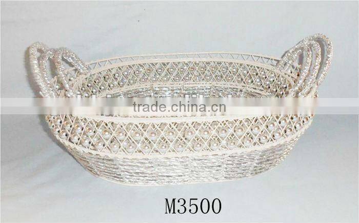 Rectangle Iron Silver string gift storage basket for wedding favor