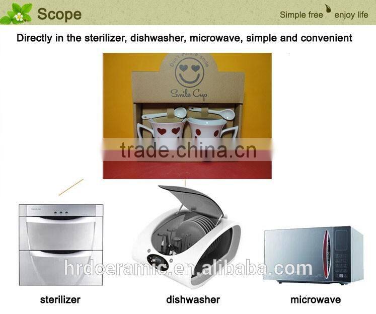 High Quality Promotional Logo Printed Ceramic french coffee cups