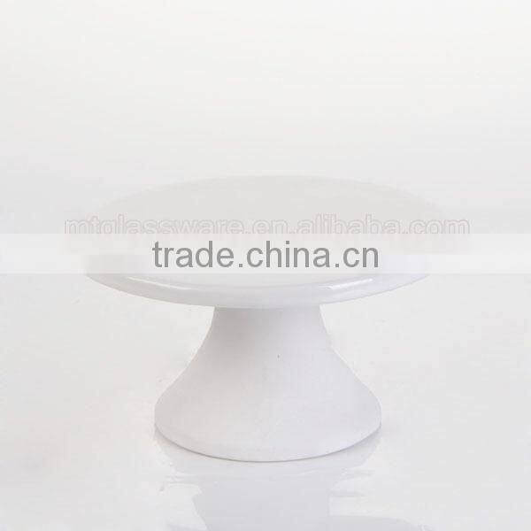 High temperature ceramic cake plate round white glaze hard dolomite