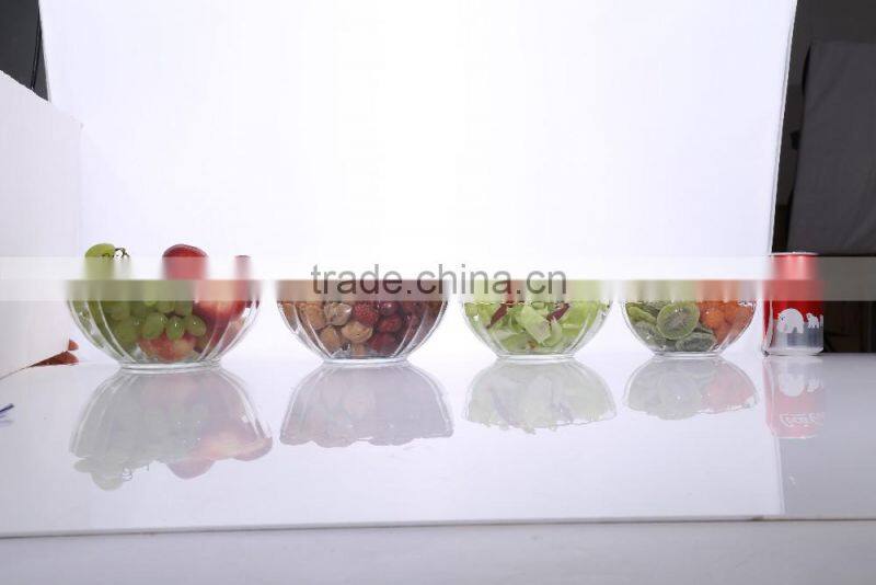 5 Pieces Engraving Large Cheap Clear Decorative Glass Salad Bowls