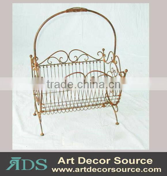 rustic metal wire wall mounted book rack