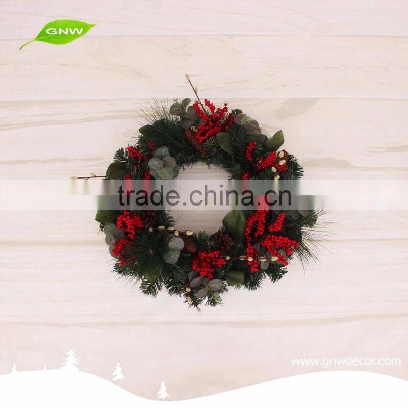 GNW CHWR-1605022 Hot Sale Wholesale magnolia leaf wreath for christmas decoration