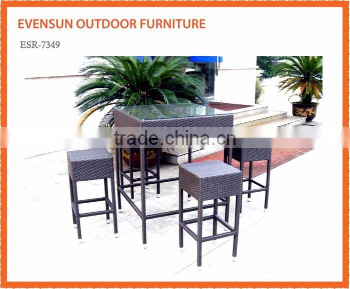 Outdoor wicker high dining royal dining set