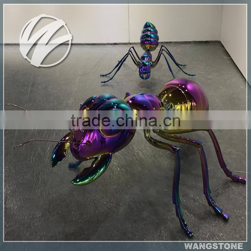 Stainless steel indoor ant sculpture