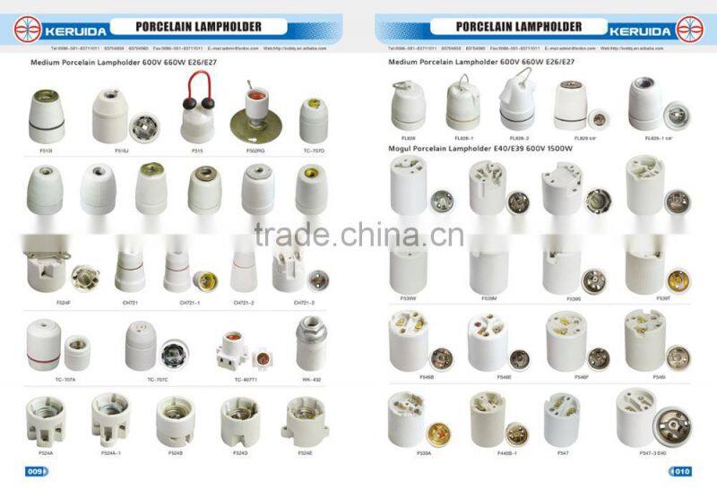 E27 E40 ceramic porcelain bulb lamp holder & lamp holder adapter