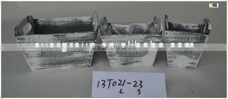 Natural Wooden Square Flower Pots