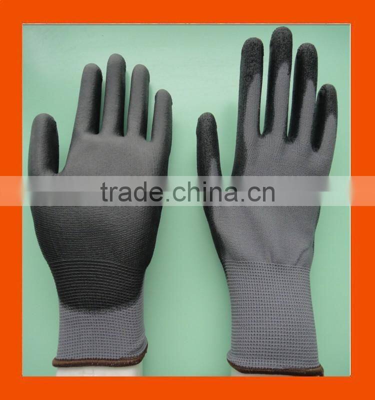 18G Ultra Light Thin Blue PU Palm Coated Warehouse Cashier Work Gloves