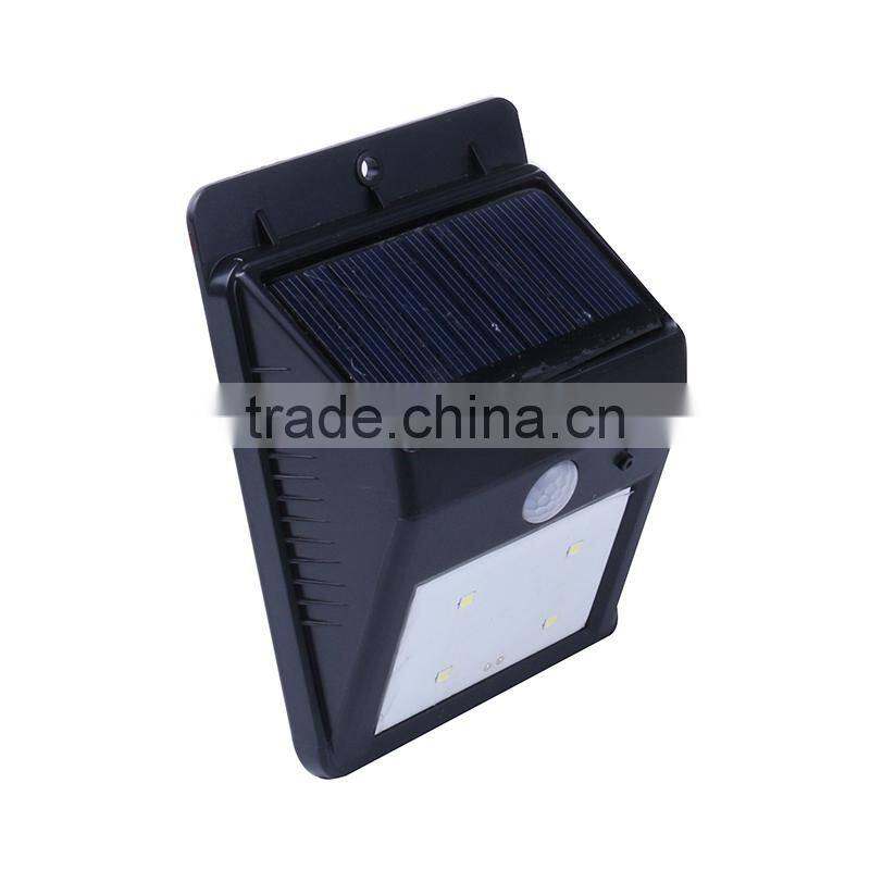 T0c20 4 LED Waterproof Outdoor solar motion sensor wall light Light for Patio, Deck, Yard, Garden with Auto On/Off