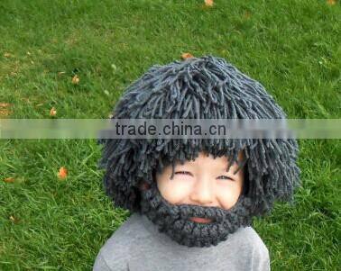 hot sale Knit Crochet Hat Wig Mustache Cap Beard beard beanie hats