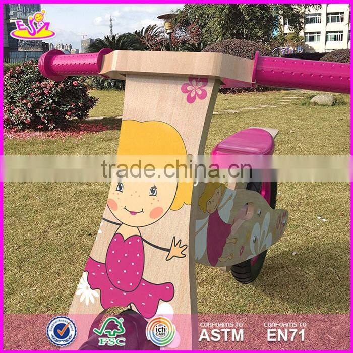 2017 Best original work kids ride on wooden balance no pedal bike for sale W16C174