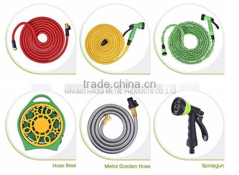 Garden watering expandable hose with double latex core