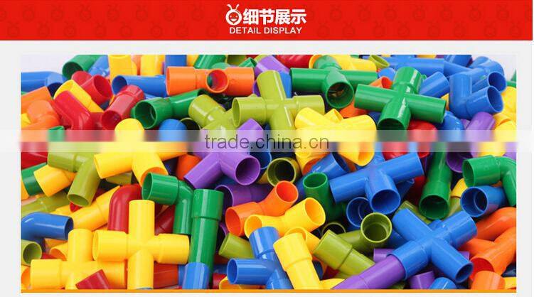 Intubate colorful building blocks bottled plastic pipe type blocks educational toys