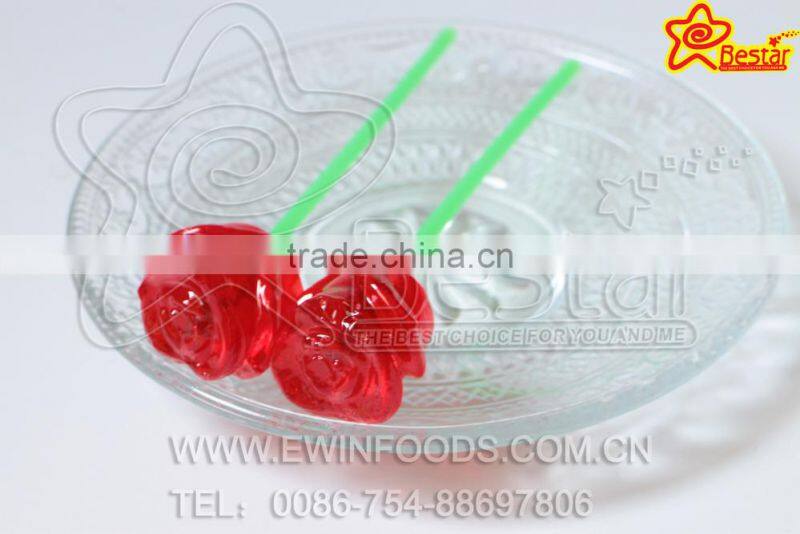 Fruity Flavor Rose Shaped Sweet Hard Lollipop