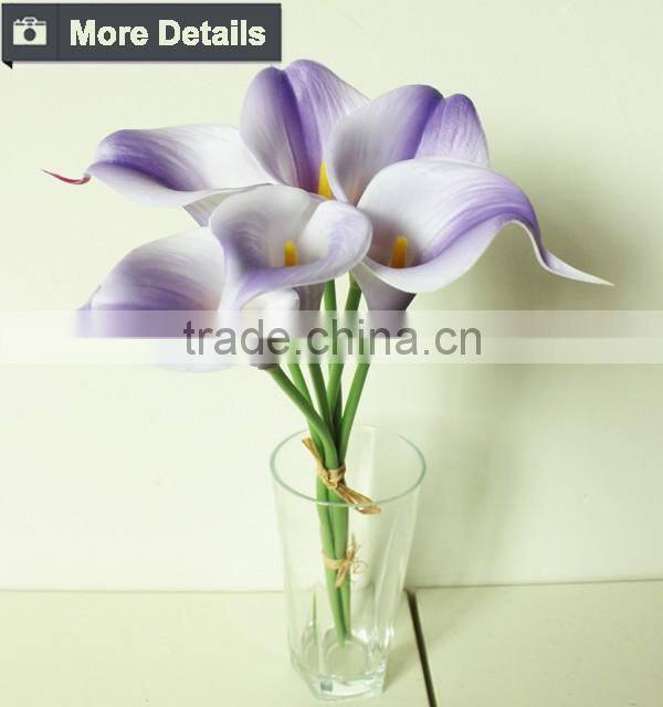 Hot sale real touch ribbon flower calla lily