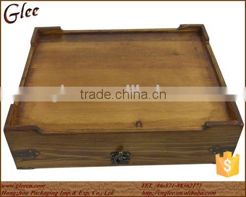 Natural Classical Wooden Tea Box with 16 Compartments