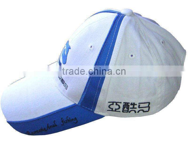 Embroidery white 100%Cotton Baseball Cap&Casual Hat