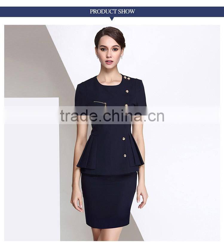 Fancy Blue Colors Sex Airline Stewardess Costume