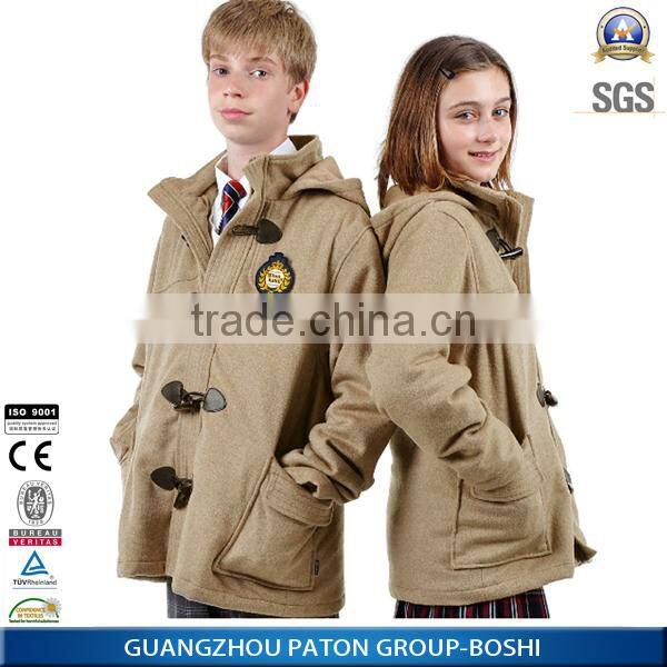School Uniform kids fleece water resistant jackets for kid