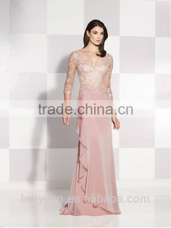 pink paret long sleeve women casual one piece dress