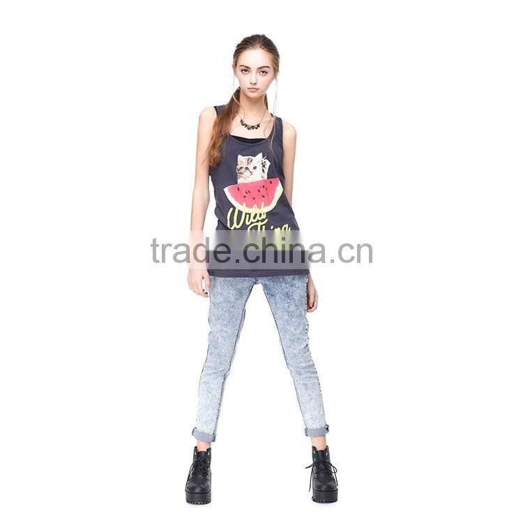 wholesale textiles ladies cat watermelon printed custom wrestling singlets