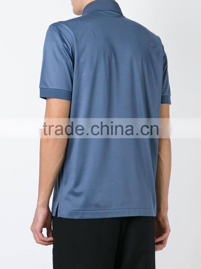 China factory royal blue dry fit polo shirt with front pocket for men