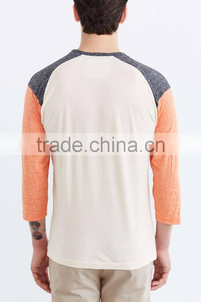 2016 new design custom raglan t-shirt with orioles printed front