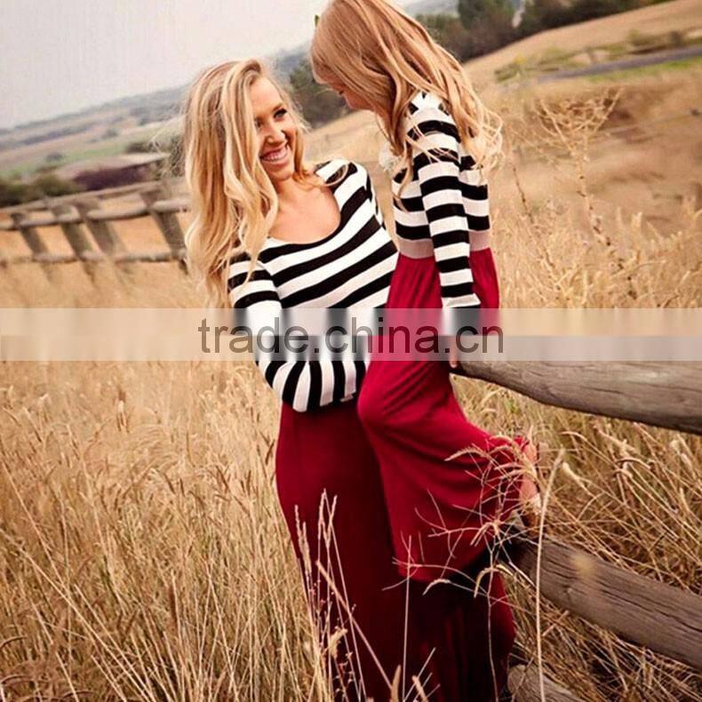 mother and daughter matching dresses long sleeve fall floor lenght long dress mommy and me maxi dress