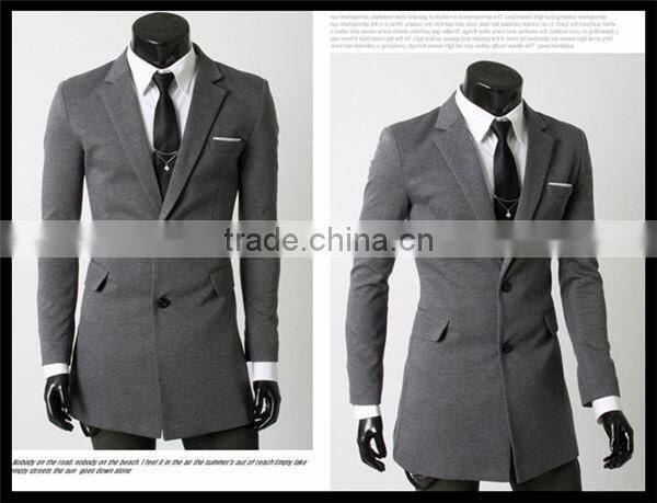 2016 latest european style velvet trendy business long blazer suit for man