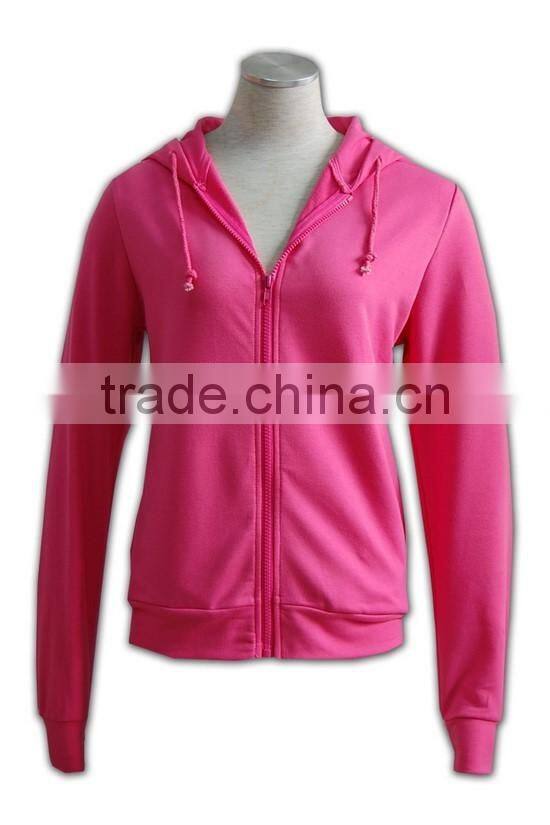BSCI 2016 design sublimation screenprint embroidery zipper hoody plain pink zipper hoodie