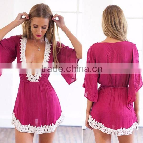 Cheaper and sexy chiffon & cotton dress