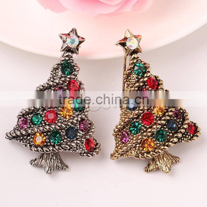 Christmas Jewelry Brooch with rhinestone christmas gift ideas christmas tree brooch