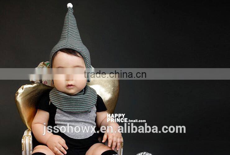 2pcs hat & bib scarf set, 100% cotton soft touch baby hat scarf set