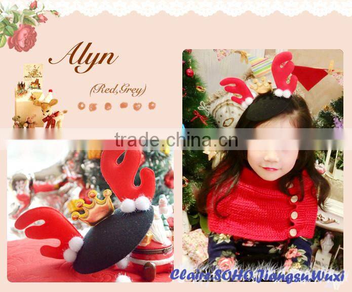 2014 Alibaba Wholesale Christmas Reindeer Felt Mini Top Hat for girls