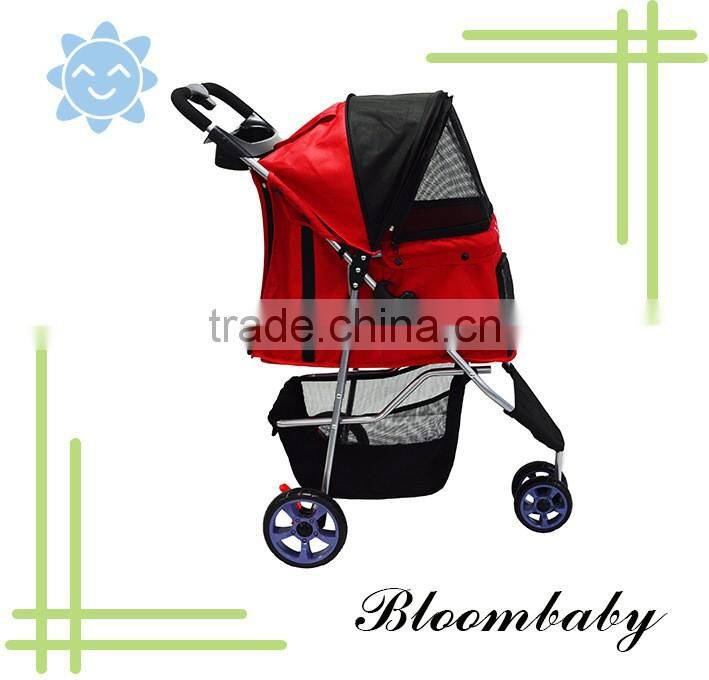 Three Wheel Pet Stroller / Cat & Dog Foldable Carrier Strolling Cart
