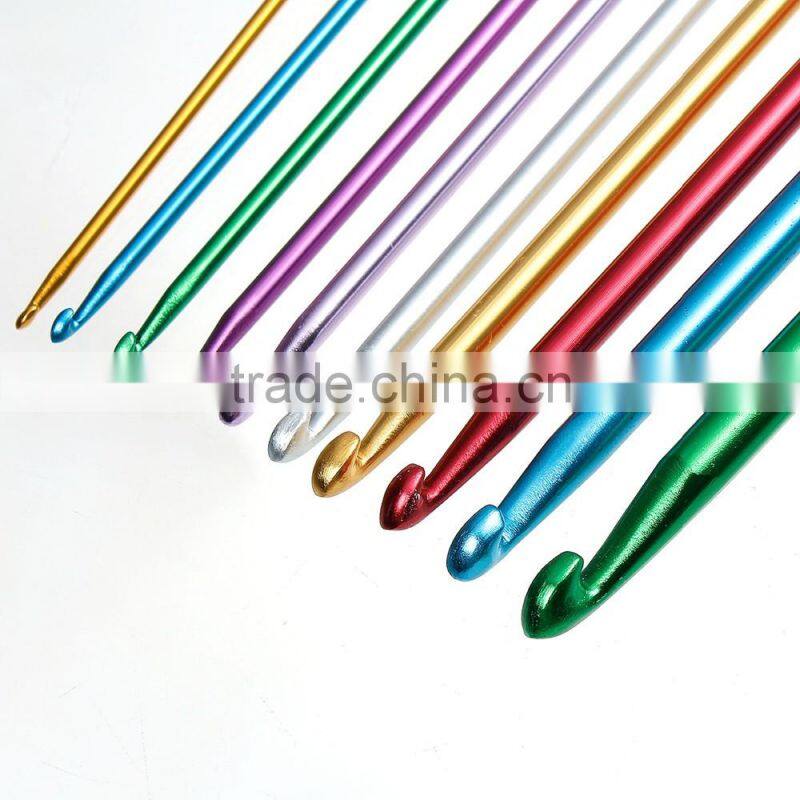 Cheap Wholesale Mixed Color Aluminum Oxide Crochet Hooks Set
