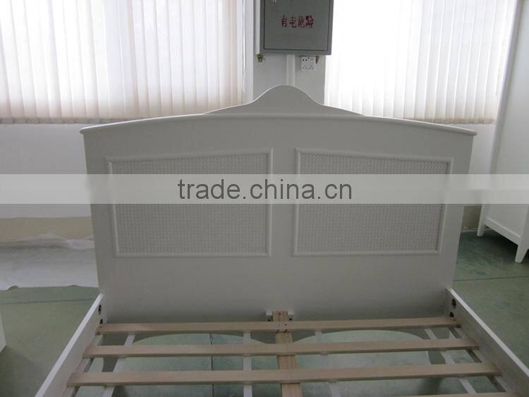 Best selling high quality white color solid wood double bed chinese beds