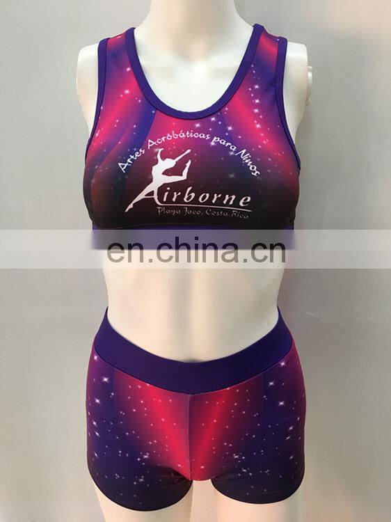 2017 Hot sale girls dance crop top clothes