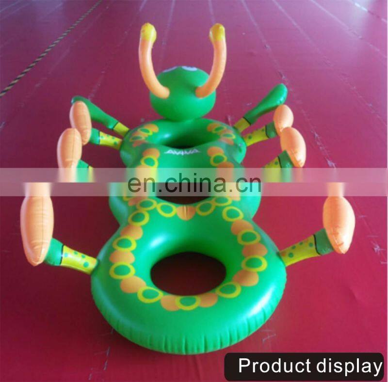 Inflatable Baby Float Boat carpenterworm Shape Animals Swimming Ring Safty PVC Material